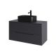 Тумба с раковиной Orange Лайн Li-100TugMDF+B02-460MB 100 см графит матовый/чёрный матовый