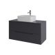 Тумба с раковиной Orange Лайн Li-100TugMDF+B02-460W 100 см графит матовый