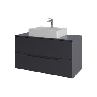 Тумба с раковиной Orange Лайн Li-100TugMDF+B04-500W 100 см графит матовый
