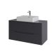 Тумба с раковиной Orange Лайн Li-100TugMDF+B04-500W 100 см графит матовый