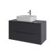 Тумба с раковиной Orange Лайн Li-100TugMDF+B05-500W 100 см графит матовый