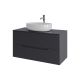 Тумба с раковиной Orange Лайн Li-100TugMDF+B05-520W 100 см графит матовый