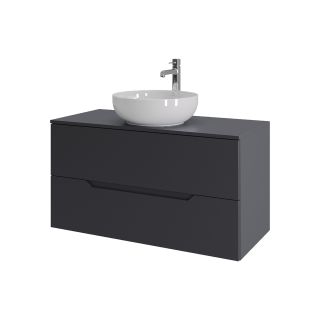 Тумба с раковиной Orange Лайн Li-100TugMDF+B07-420W 100 см графит матовый