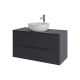 Тумба с раковиной Orange Лайн Li-100TugMDF+B07-420W 100 см графит матовый