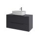 Тумба с раковиной Orange Лайн Li-100TugMDF+B07-540W 100 см графит матовый
