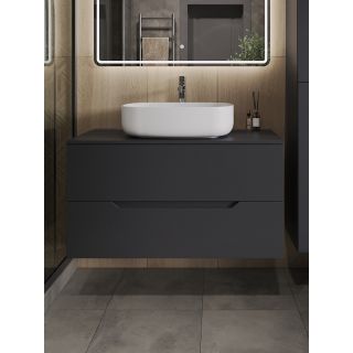 Тумба с раковиной Orange Лайн Li-100TugMDF+B07-540W 100 см графит матовый