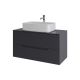 Тумба с раковиной Orange Лайн Li-100TugMDF+B07-600W 100 см графит матовый