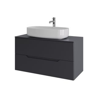 Тумба с раковиной Orange Лайн Li-100TugMDF+B07-675W 100 см графит матовый