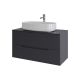 Тумба с раковиной Orange Лайн Li-100TugMDF+B07-675W 100 см графит матовый