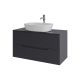 Тумба с раковиной Orange Лайн Li-100TugMDF+B08-500W 100 см графит матовый
