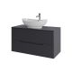 Тумба с раковиной Orange Лайн Li-100TugMDF+B08-585W 100 см графит матовый