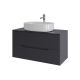 Тумба с раковиной Orange Лайн Li-100TugMDF+B08-600W 100 см графит матовый