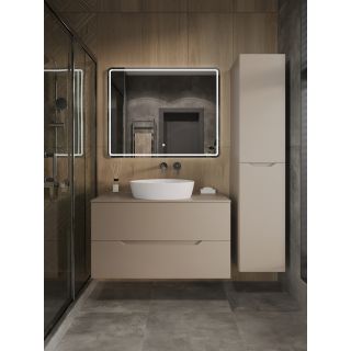 Тумба с раковиной Orange Лайн Li-100TuLMDF+B07-500W 100 см латте матовый