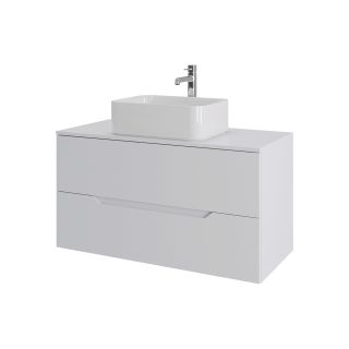 Тумба с раковиной Orange Лайн Li-100TuwMDF+B02-460W 100 см белый матовый
