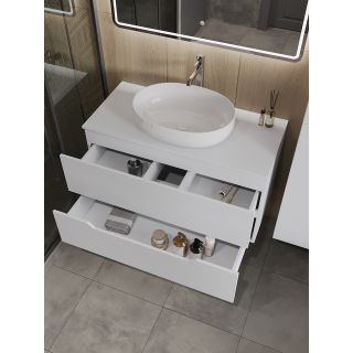 Тумба с раковиной Orange Лайн Li-100TuwMDF+B05-520W 100 см белый матовый