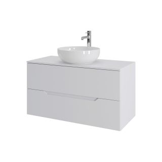 Тумба с раковиной Orange Лайн Li-100TuwMDF+B07-420W 100 см белый матовый
