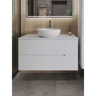 Тумба с раковиной Orange Лайн Li-100TuwMDF+B07-420W 100 см белый матовый