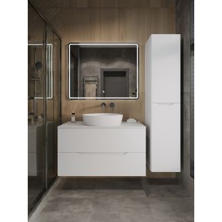 Тумба с раковиной Orange Лайн Li-100TuwMDF+B07-500W 100 см белый матовый