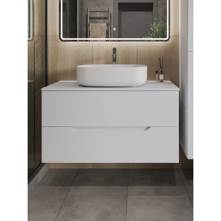 Тумба с раковиной Orange Лайн Li-100TuwMDF+B07-540W 100 см белый матовый