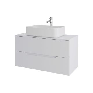 Тумба с раковиной Orange Лайн Li-100TuwMDF+B07-600W 100 см белый матовый