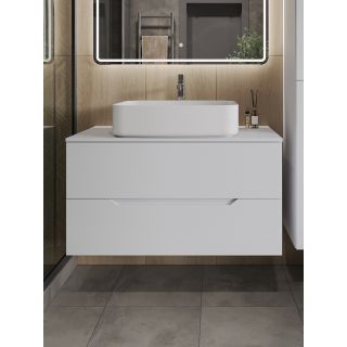 Тумба с раковиной Orange Лайн Li-100TuwMDF+B07-600W 100 см белый матовый