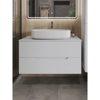 Тумба с раковиной Orange Лайн Li-100TuwMDF+B07-675W 100 см белый матовый
