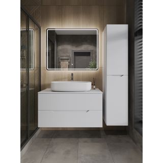 Тумба с раковиной Orange Лайн Li-100TuwMDF+B07-675W 100 см белый матовый