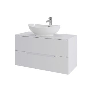 Тумба с раковиной Orange Лайн Li-100TuwMDF+B08-585W 100 см белый матовый