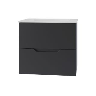 Тумба с раковиной Orange Лайн Li-60Tub+Ra 60 см чёрный матовый