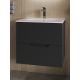 Тумба с раковиной Orange Лайн Li-60Tub+Ra 60 см чёрный матовый