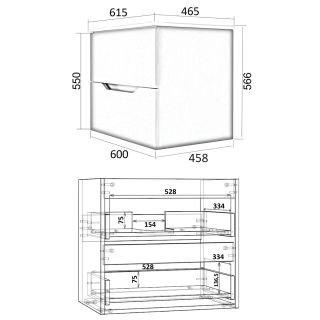 Тумба с раковиной Orange Лайн Li-60Tub+Ra 60 см чёрный матовый