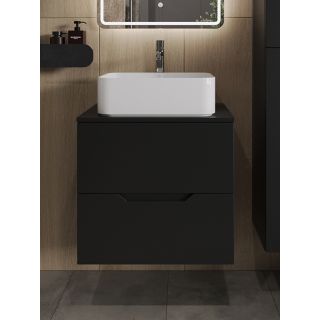 Тумба с раковиной Orange Лайн Li-60TubMDF+B02-460W 60 см чёрный матовый