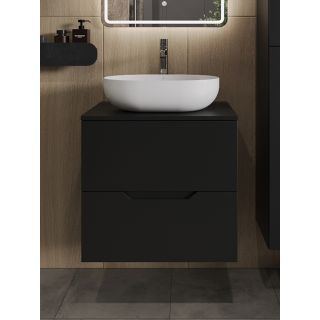 Тумба с раковиной Orange Лайн Li-60TubMDF+B05-480W 60 см чёрный матовый