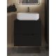 Тумба с раковиной Orange Лайн Li-60TubMDF+B05-500W 60 см чёрный матовый