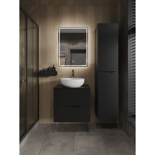 Тумба с раковиной Orange Лайн Li-60TubMDF+B07-420W 60 см чёрный матовый