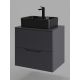 Тумба с раковиной Orange Лайн Li-60TugMDF+B01-475MB 60 см графит матовый/чёрный матовый