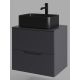 Тумба с раковиной Orange Лайн Li-60TugMDF+B02-460MB 60 см графит матовый/чёрный матовый