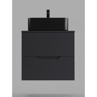 Тумба с раковиной Orange Лайн Li-60TugMDF+B02-460MB 60 см графит матовый/чёрный матовый