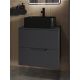Тумба с раковиной Orange Лайн Li-60TugMDF+B02-460MB 60 см графит матовый/чёрный матовый