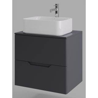Тумба с раковиной Orange Лайн Li-60TugMDF+B02-460W 60 см графит матовый