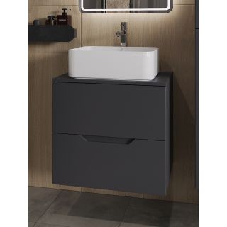 Тумба с раковиной Orange Лайн Li-60TugMDF+B02-460W 60 см графит матовый