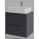 Тумба с раковиной Orange Лайн Li-60TugMDF+B04-500W 60 см графит матовый