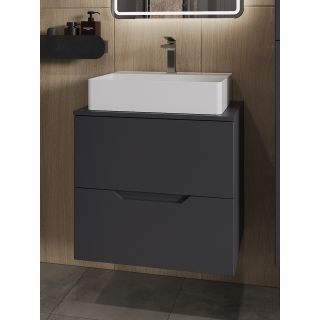 Тумба с раковиной Orange Лайн Li-60TugMDF+B04-500W 60 см графит матовый