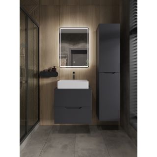 Тумба с раковиной Orange Лайн Li-60TugMDF+B04-500W 60 см графит матовый
