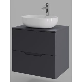 Тумба с раковиной Orange Лайн Li-60TugMDF+B05-480W 60 см графит матовый