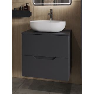 Тумба с раковиной Orange Лайн Li-60TugMDF+B05-480W 60 см графит матовый
