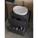 Тумба с раковиной Orange Лайн Li-60TugMDF+B05-480W 60 см графит матовый
