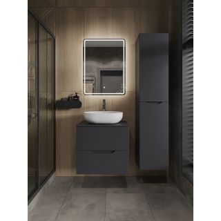 Тумба с раковиной Orange Лайн Li-60TugMDF+B05-480W 60 см графит матовый