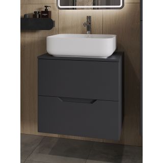 Тумба с раковиной Orange Лайн Li-60TugMDF+B05-500W 60 см графит матовый