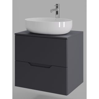 Тумба с раковиной Orange Лайн Li-60TugMDF+B05-520W 60 см графит матовый